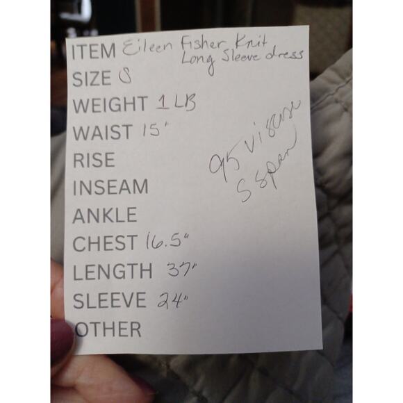 Eileen Fisher Long Sleeve Dress Small Charcoal Gray Heather Jersey Knit A-Line - Picture 10 of 10